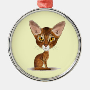 Caricature Abyssinian Metal Tree Decoration
