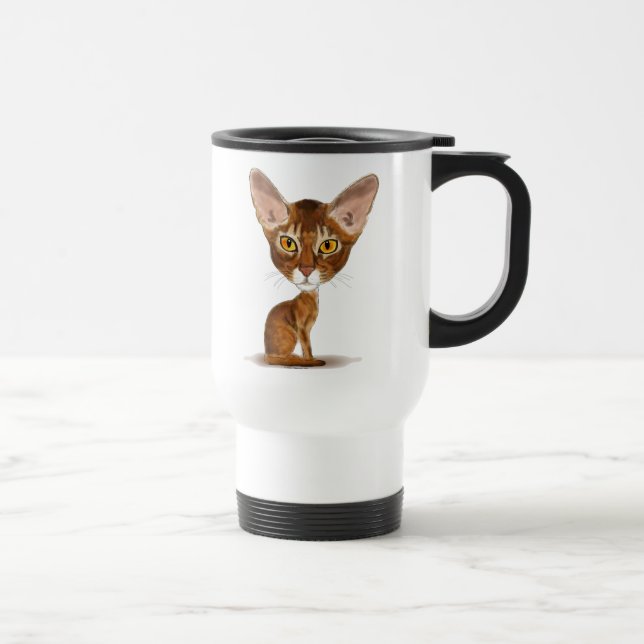 Caricature Abyssinian Travel Mug (Right)