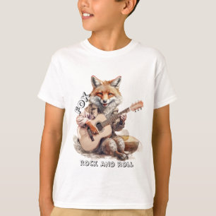 Caricature Cartoon Animal Fox A musical T-Shirt