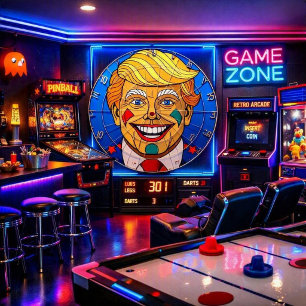Caricature Dartboard – Bold Pop Art Target Design