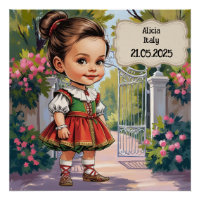 Caricature Girl dressed up in Vintage Italian