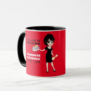 Caricature GRADUATE Gift Female Brunette Short Mug