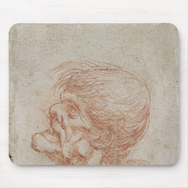 Caricature Head Study of an Old Man, c.1500-05 Mouse Pad (Front)