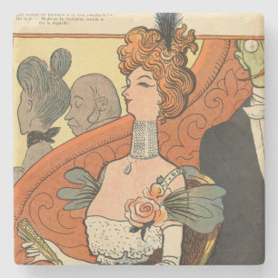 Caricature of a French Marquise Stone Coaster