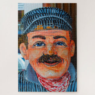 Caricature of a  Train Driver in Virginia. Jigsaw Puzzle