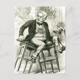 Caricature of Adolphe Thiers  between two Postcard