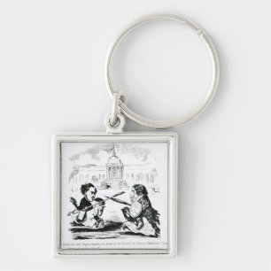Caricature of Delacroix and Ingres Key Ring