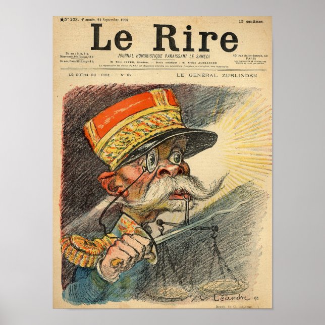 Caricature of General Zurlinden Poster (Front)