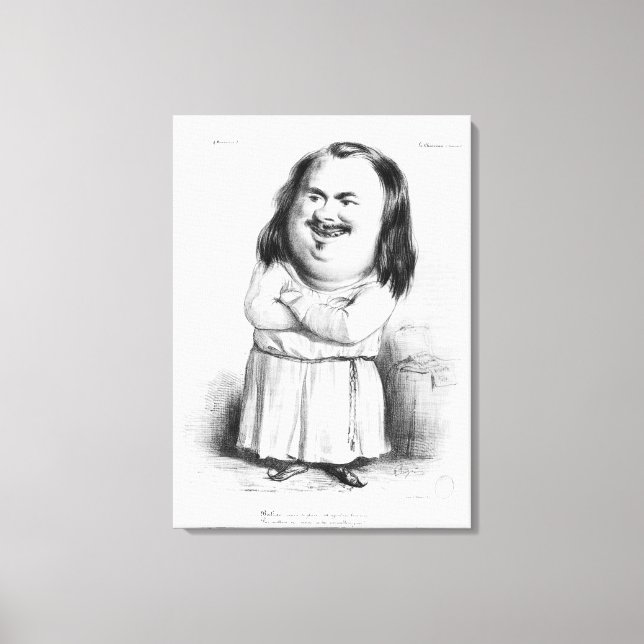 Caricature of Honore de Balzac Canvas Print (Front)