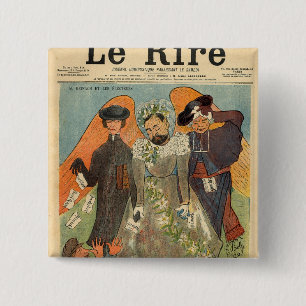 Caricature of Joseph Reinach 15 Cm Square Badge