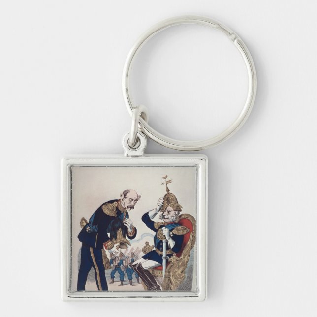 caricature of Kaiser Wilhelm  of Prussia Key Ring (Front)