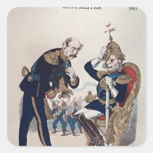 caricature of Kaiser Wilhelm  of Prussia Square Sticker
