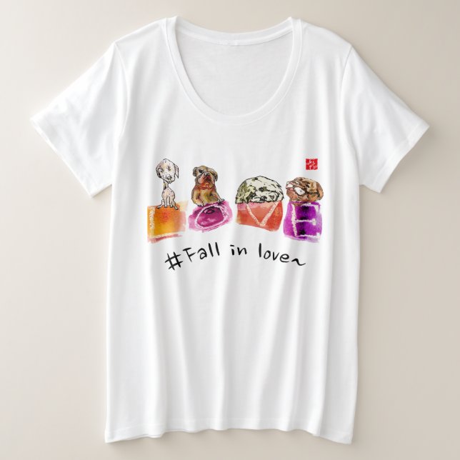 caricature of pet   Plus Size   T-Shirt (Design Front)