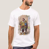 Caricature of Pizarro contemplating the