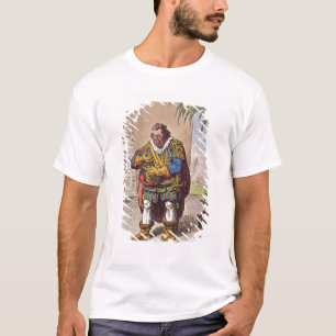 Caricature of Pizarro contemplating the T-Shirt