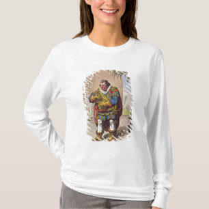 Caricature of Pizarro contemplating the T-Shirt