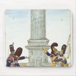 caricature of soldiers at the Colonne Vendome Mouse Pad