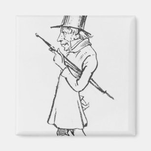 Caricature of Soren Aabye Kierkegaard Magnet