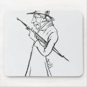 Caricature of Soren Aabye Kierkegaard Mouse Pad