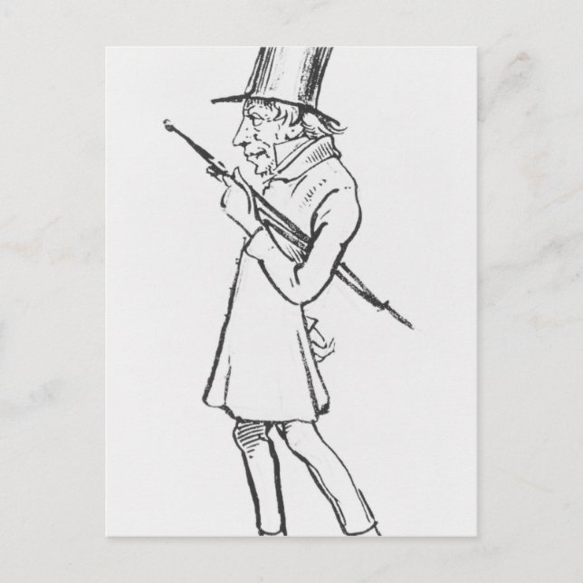 Caricature of Soren Aabye Kierkegaard Postcard (Front)