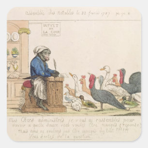 Caricature of the Assembly of Notables Square Sticker