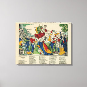 Caricature of the Demon of Money, 1860 Canvas Print