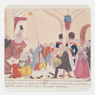 Caricature of the way to make aristocratic square sticker