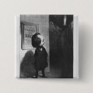 'Caricatures du jour', caricature of Victor Hugo 15 Cm Square Badge
