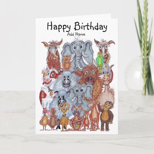 Caricatures of animals card (Front)
