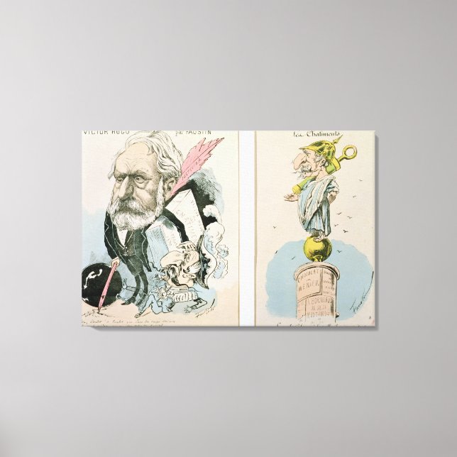 Caricatures of Victor Hugo  and Napoleon III Canvas Print (Front)