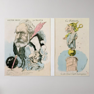 Caricatures of Victor Hugo and Napoleon III Poster