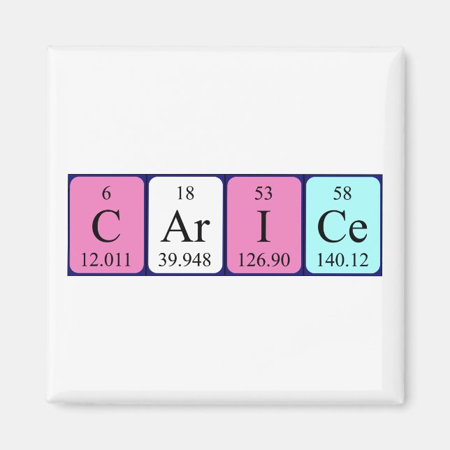 Carice periodic table name magnet (Front)