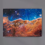 Carina Nebula Cosmic Cliffs James Webb Hi-Res Acrylic Print<br><div class="desc">This beautiful space image was captured by NASA's new James Webb Space Telescope in July 2022. It shows emerging nurseries and stars in the Carina Nebula. The mountains and valleys are nicknamed the "Cosmic Cliffs." The young star-forming area is NGC 3324. Top descriptive text may be edited or removed, per...</div>