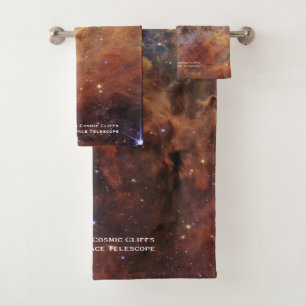 Carina Nebula Cosmic Cliffs James Webb Hi-Res Bath Towel Set