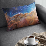 Carina Nebula Cosmic Cliffs James Webb Hi-Res Decorative Cushion<br><div class="desc">This beautiful space image was captured by NASA's new James Webb Space Telescope in July 2022. It shows emerging nurseries and stars in the Carina Nebula. The mountains and valleys are nicknamed the "Cosmic Cliffs." The young star-forming area is NGC 3324. Top descriptive text may be edited or removed, per...</div>