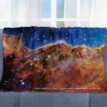 Carina Nebula Cosmic Cliffs James Webb Hi-Res Fleece Blanket<br><div class="desc">This beautiful space image was captured by NASA's new James Webb Space Telescope in July 2022. It shows emerging nurseries and stars in the Carina Nebula. The mountains and valleys are nicknamed the "Cosmic Cliffs." The young star-forming area is NGC 3324. Top descriptive text may be edited or removed, per...</div>