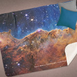 Carina Nebula Cosmic Cliffs James Webb Hi-Res Sherpa Blanket<br><div class="desc">This beautiful space image was captured by NASA's new James Webb Space Telescope in July 2022. It shows emerging nurseries and stars in the Carina Nebula. The mountains and valleys are nicknamed the "Cosmic Cliffs." The young star-forming area is NGC 3324. Top descriptive text may be edited or removed, per...</div>