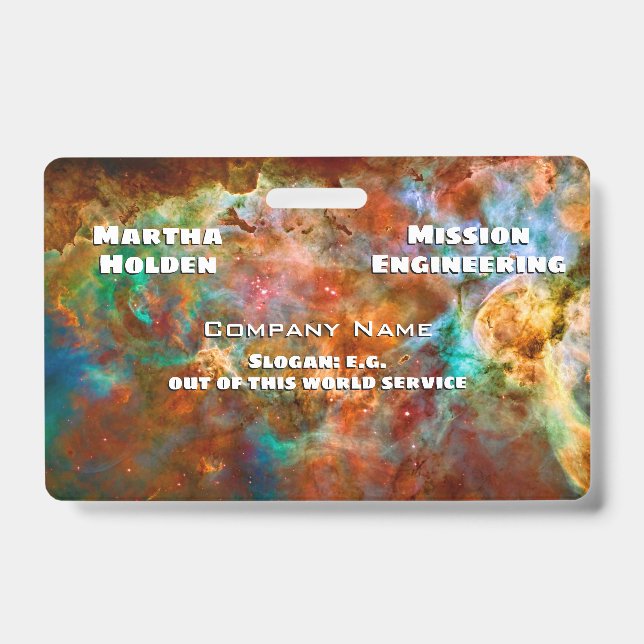 Carina Nebula in Argo Navis constellation ID Badge (Front)