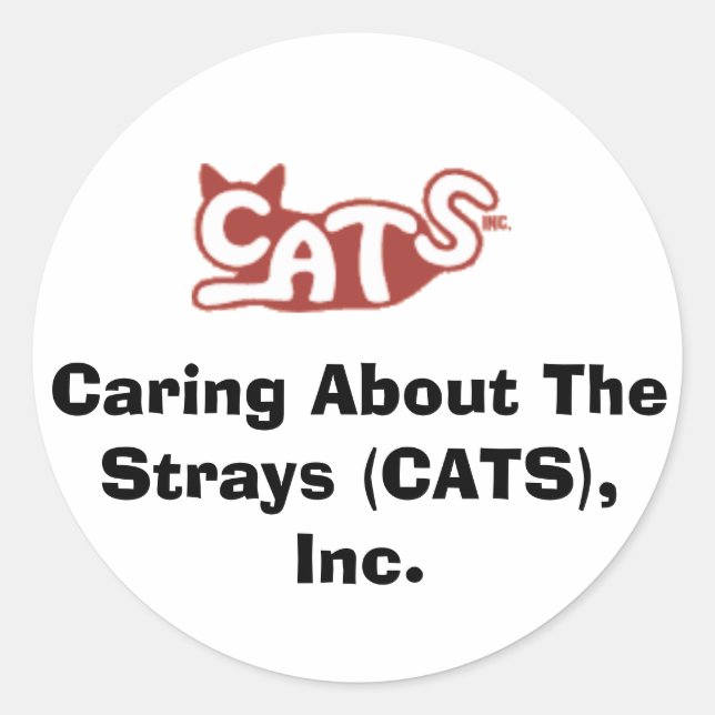 Caring About The Strays (CATS), Inc. stickers (Front)