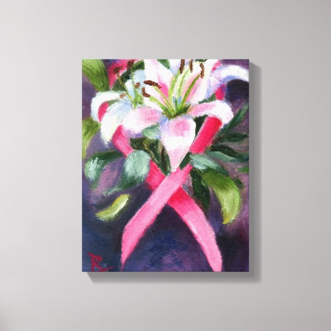 Caring Breast Cancer Awareness Canvas Print (Front)