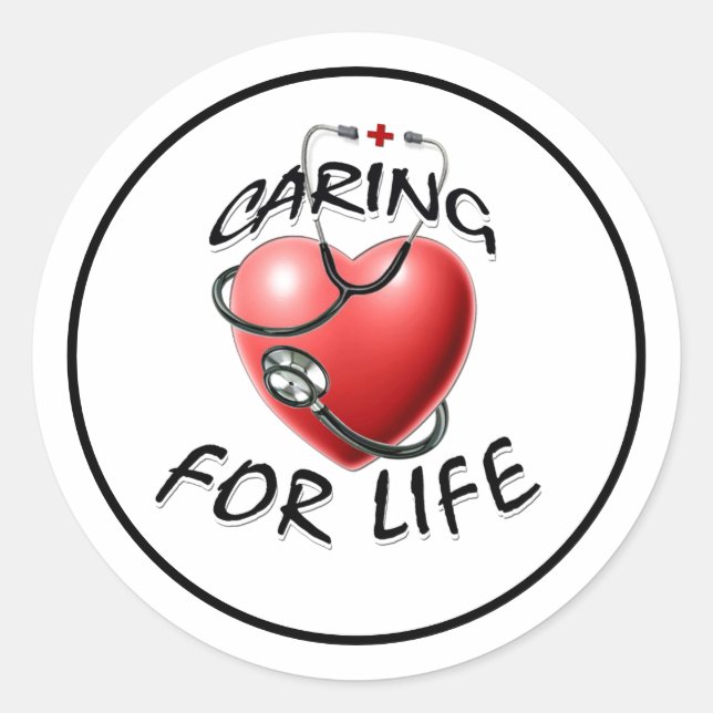 Caring Classic Round Sticker (Front)