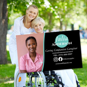 Caring Companion Caregiver Magnetic Business Card