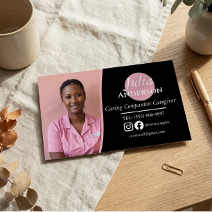 Caring Companion Caregiver Magnetic Business Card