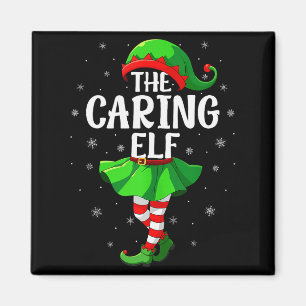 Caring Elf Christmas Girls Women Elf Squad Xmas Fa Magnet