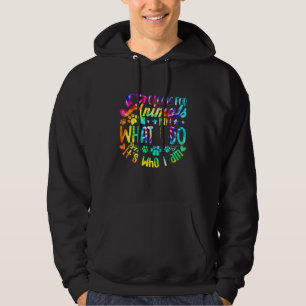 Caring For Animals Isn't What I Do Adopted Cat Dog Hoodie