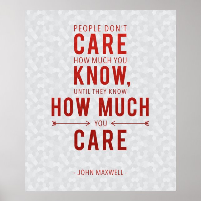 Caring Leadership Quote Poster John Maxwell (Front)