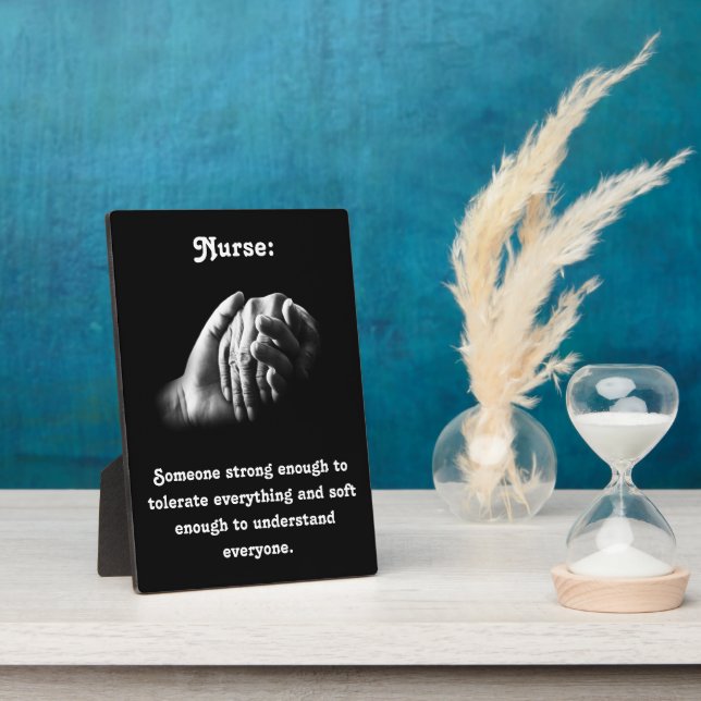 Caring Nurse with Powerful Quote Plaque (Side)