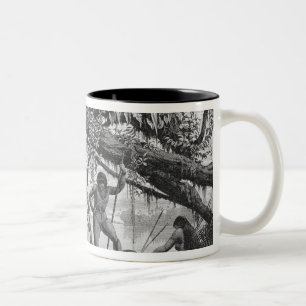 Caripuna Indians with tapir Two-Tone Coffee Mug