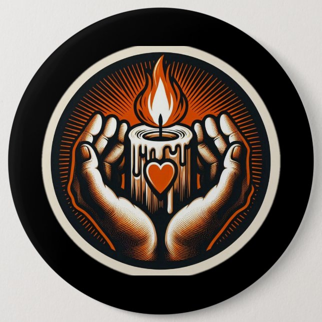 Caritas Help for the Needy 6 Cm Round Badge (Front)