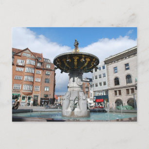 Caritas Well Fountain Copenhagen Denmark Postcard